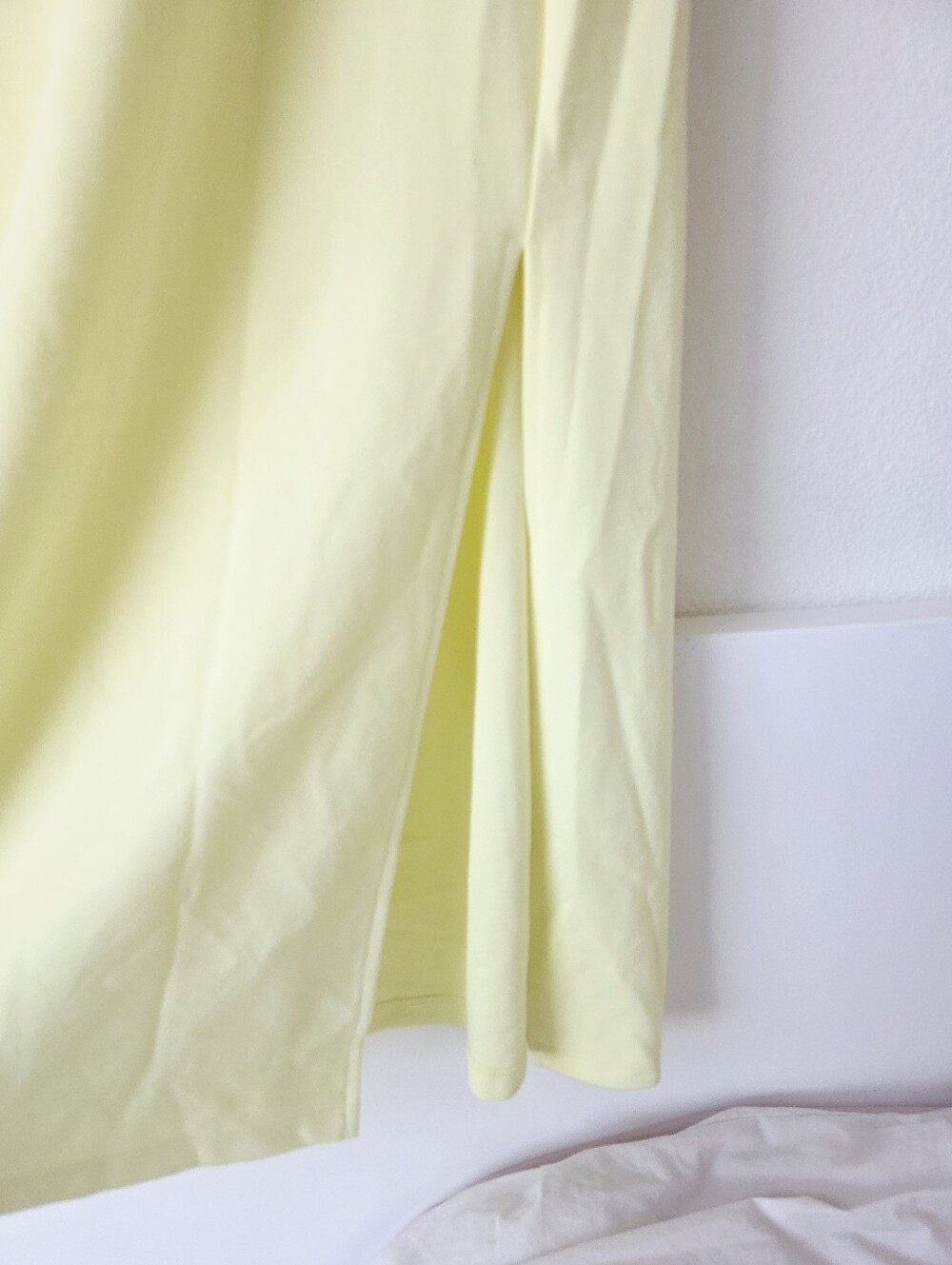Leith Yellow Scoop Midi Tank Dress with Side Slit - Picture 3 of 6